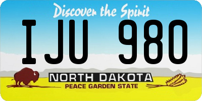 ND license plate IJU980