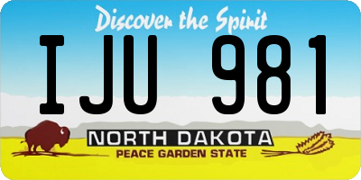 ND license plate IJU981