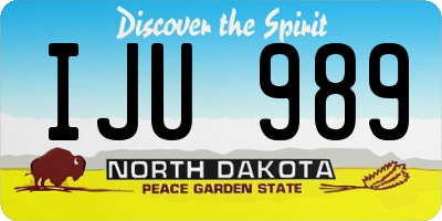 ND license plate IJU989