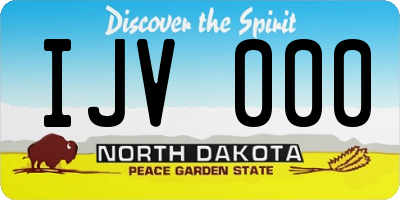 ND license plate IJV000
