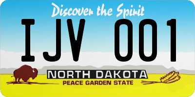 ND license plate IJV001