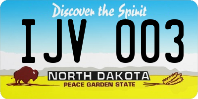 ND license plate IJV003