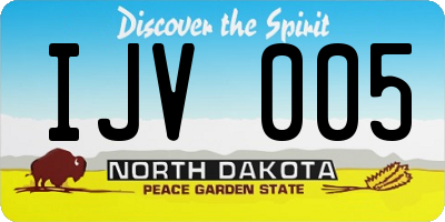 ND license plate IJV005