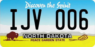 ND license plate IJV006