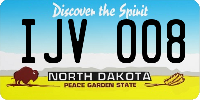 ND license plate IJV008