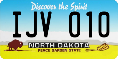ND license plate IJV010