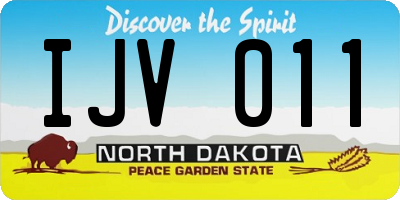 ND license plate IJV011
