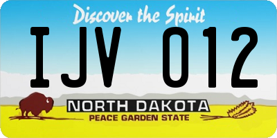 ND license plate IJV012
