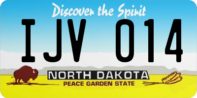 ND license plate IJV014