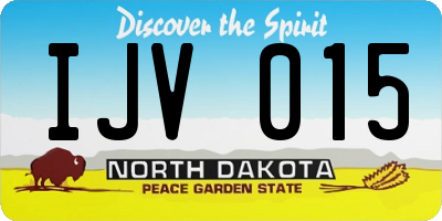 ND license plate IJV015