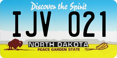 ND license plate IJV021