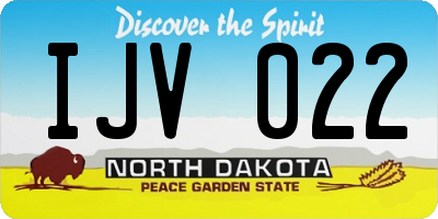 ND license plate IJV022