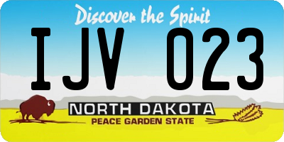 ND license plate IJV023