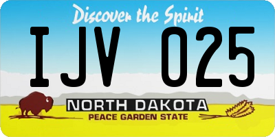 ND license plate IJV025