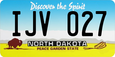 ND license plate IJV027