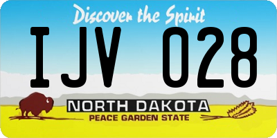 ND license plate IJV028