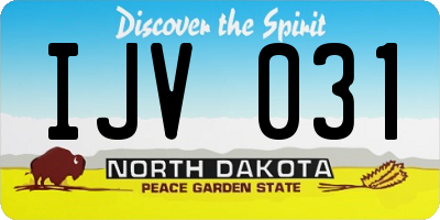 ND license plate IJV031