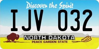 ND license plate IJV032