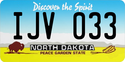 ND license plate IJV033