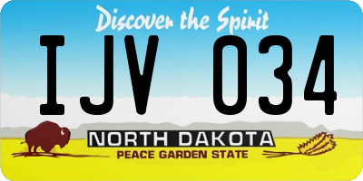 ND license plate IJV034