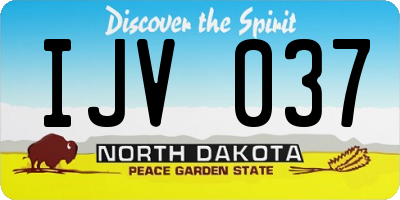 ND license plate IJV037