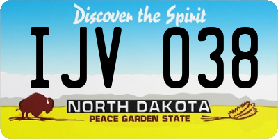 ND license plate IJV038