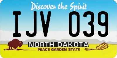 ND license plate IJV039