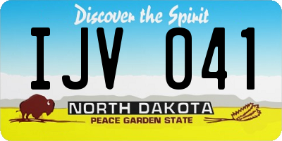 ND license plate IJV041