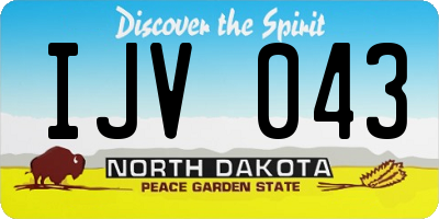 ND license plate IJV043