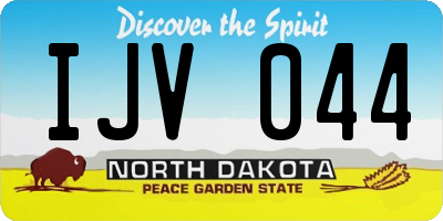 ND license plate IJV044