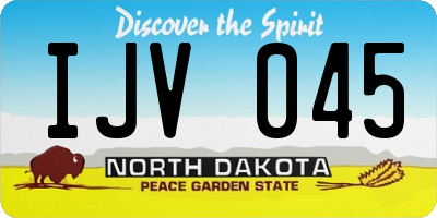 ND license plate IJV045