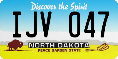 ND license plate IJV047