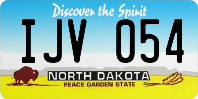 ND license plate IJV054
