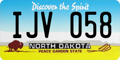 ND license plate IJV058