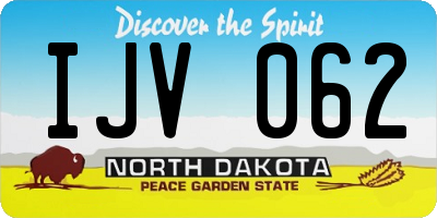 ND license plate IJV062