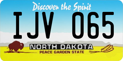 ND license plate IJV065