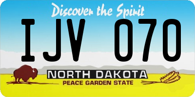 ND license plate IJV070