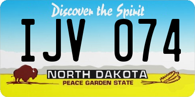 ND license plate IJV074