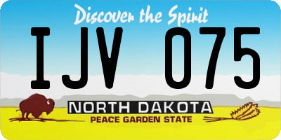 ND license plate IJV075