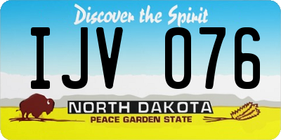 ND license plate IJV076