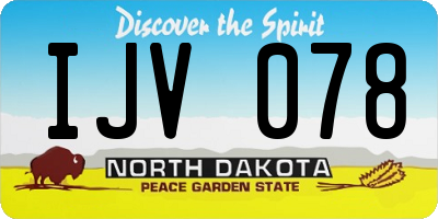 ND license plate IJV078