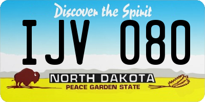 ND license plate IJV080