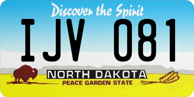 ND license plate IJV081