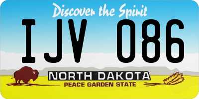 ND license plate IJV086