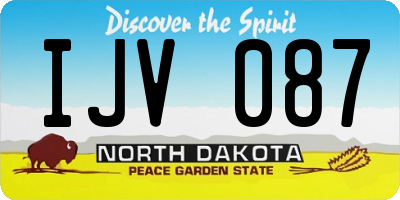 ND license plate IJV087
