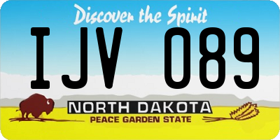 ND license plate IJV089