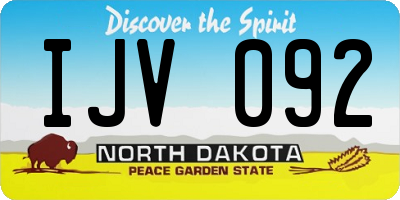 ND license plate IJV092