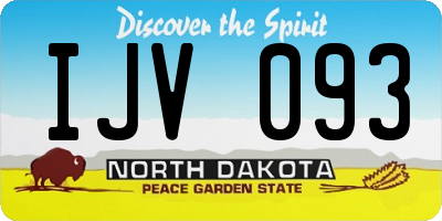 ND license plate IJV093