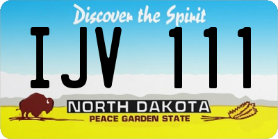 ND license plate IJV111