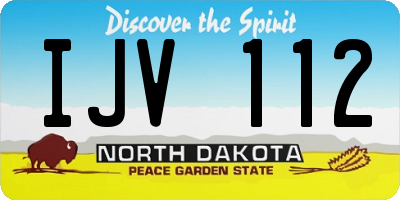 ND license plate IJV112